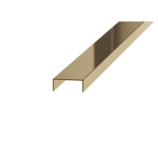 Lišta dekorační "U" Eviso gold lesk, nerez PVD, délka 270 cm, šířka 20 mm, PRGO0002