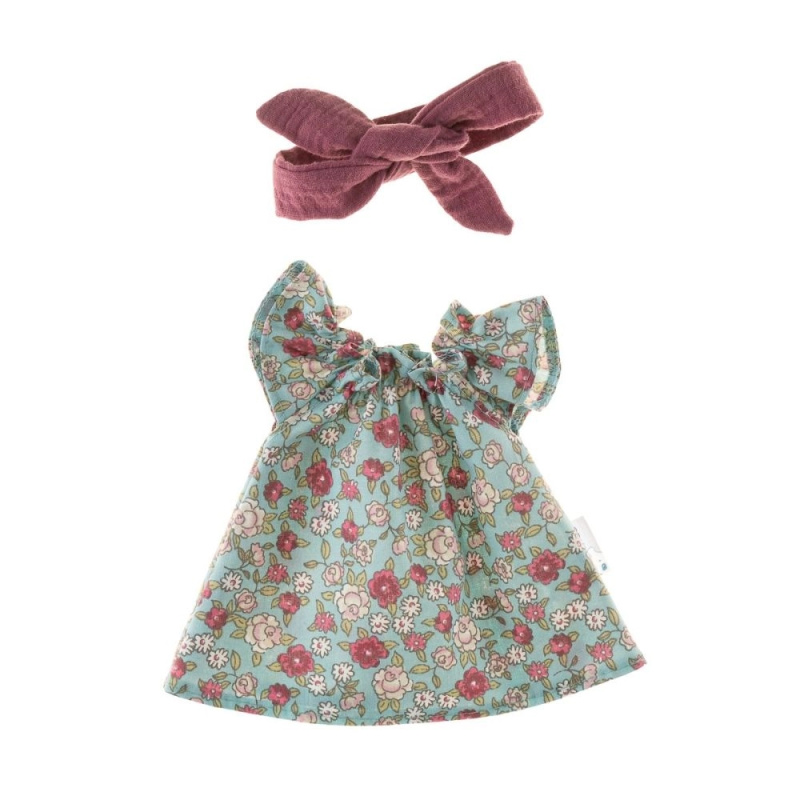 Alimi Oblečky pro panenky 38 cm šatičky a čelenka Vřesové kvítí