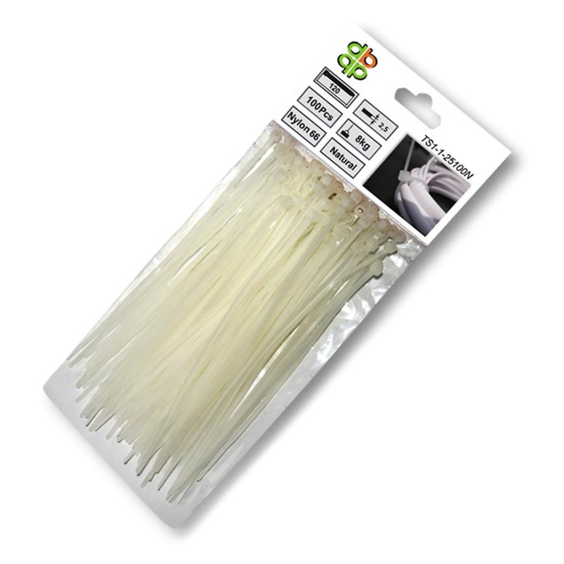 Stahovací pásky plastové 4,8x300mm BRADAS UV NEUTRAL - 100ks