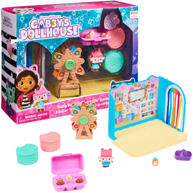 GABBY’S DOLLHOUSE kreativní pokoj s kolotočem a figurkou Tekturzątko