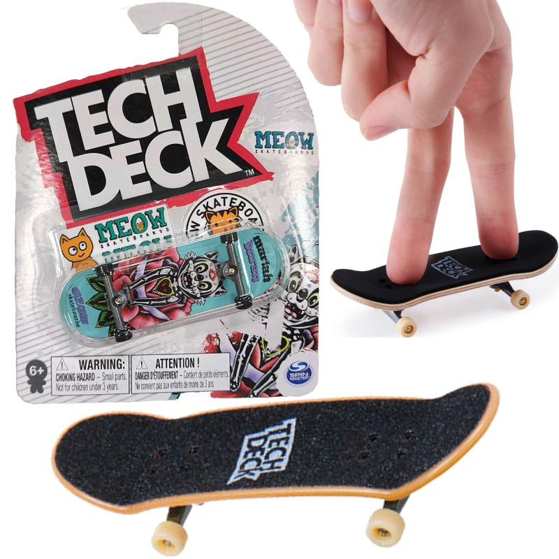 Tech Deck fingerboard MEOW Bílá kočka + samolepky