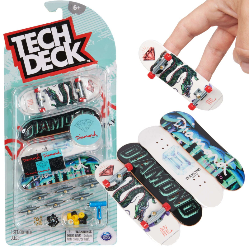 Fingerboard set 4 ks k sestavení DIAMOND Tech Deck s příslušenstvím