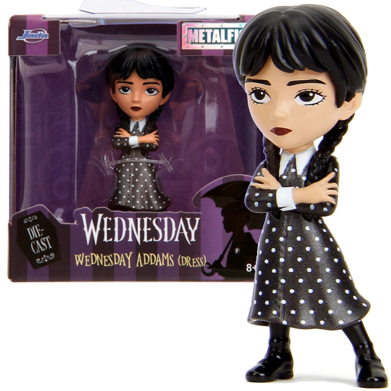 Kovová sběratelská figurka WEDNESDAY ADDAMS v šatech 6 cm