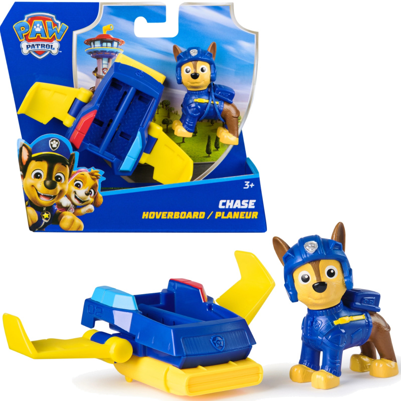 Paw Patrol Chase figurka s hoverboardem 6,5 cm