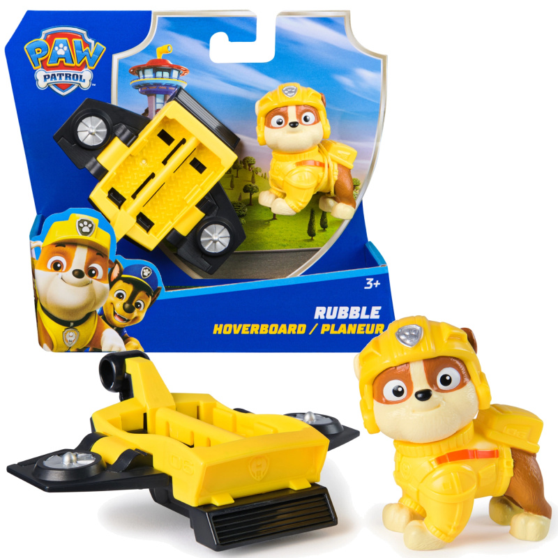Paw Patrol Rubble figurka s hoverboardem 6 cm