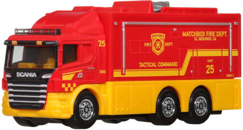 Matchbox Working Rigs Scania taktická velitelská stanice – hasičský záchranný vůz