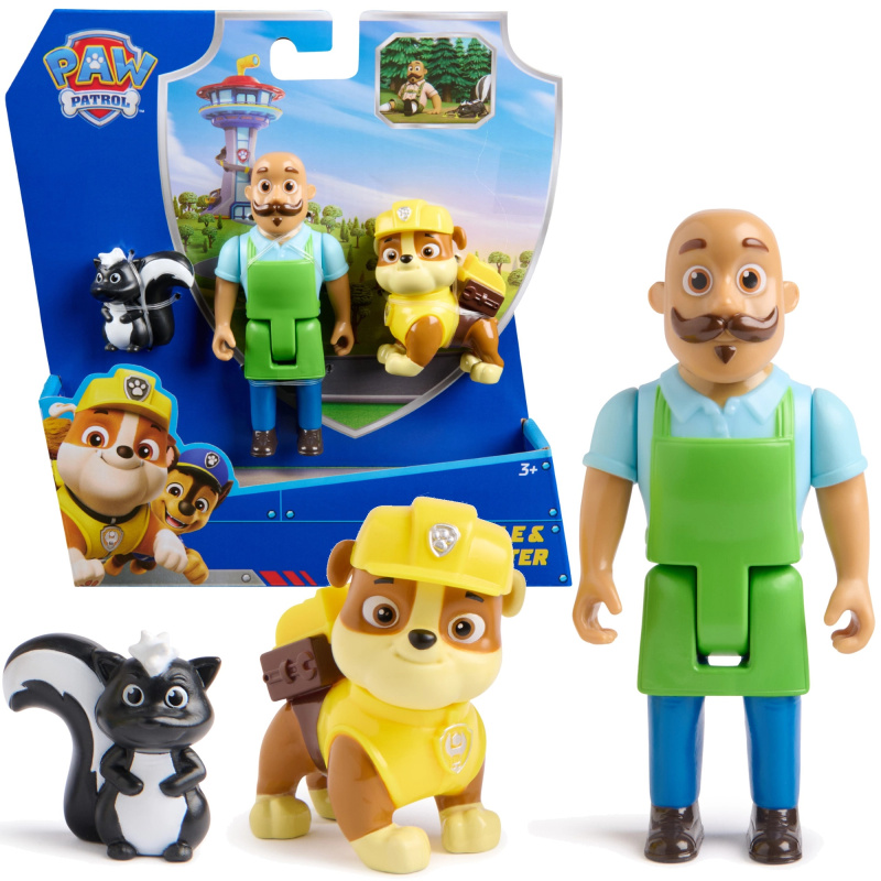 Paw Patrol – sada 3 figurek Rubble, pan Porter a skunk