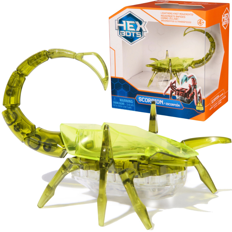 Hexbots robotický škorpion se světlem – zelená smyslová hračka