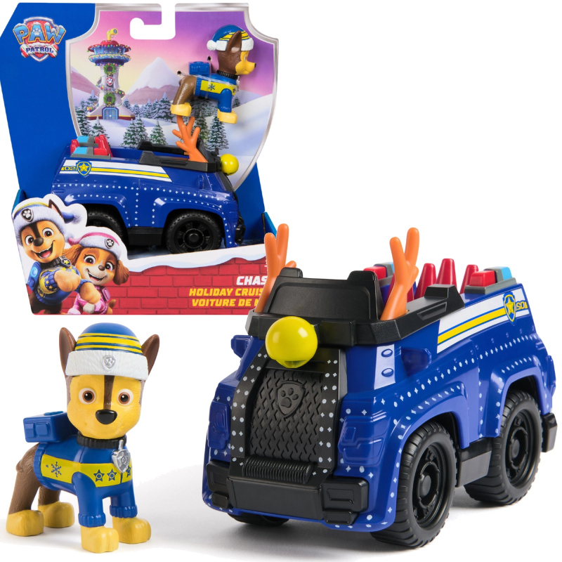 Paw Patrol sváteční policejní vůz s figurkou Chase