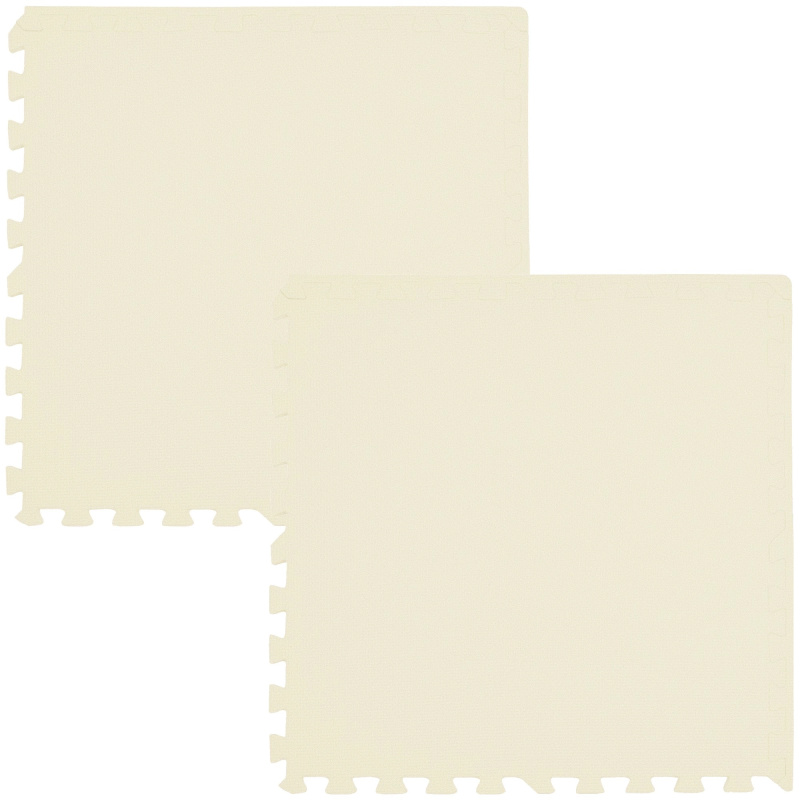 Pěnová podlahová podložka HUMBI 120 × 60 cm, velké voděodolné puzzle, krémová, 2 ks