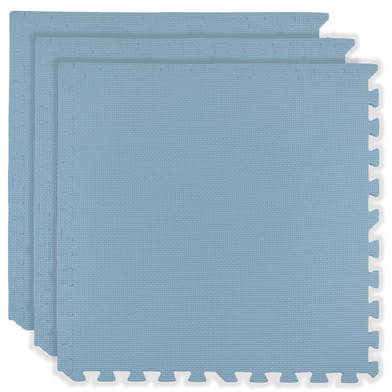 Pěnová podlahová hrací podložka HUMBI 180 × 60 cm, velké voděodolné puzzle, bezpečné, 3 ks, světle modrá