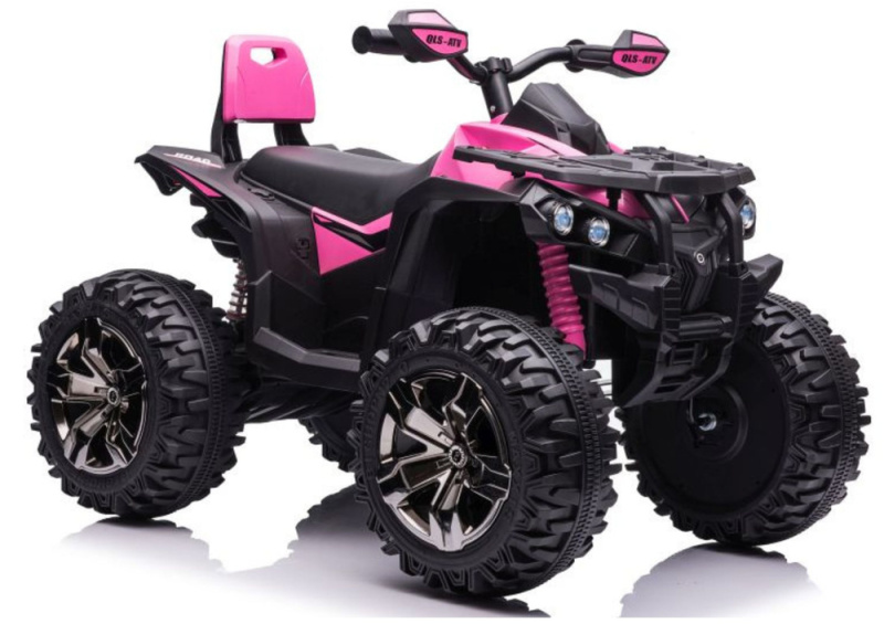 Dětský elektrický čtyřkolový motorek růžový
