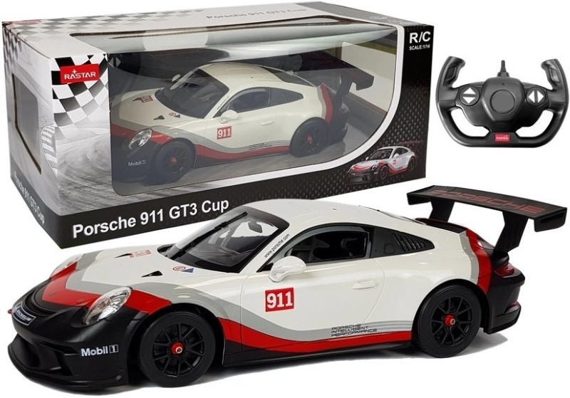 R/C Porsche 911 GT3 CUP Rastar 1:14 Bílá s dálkovým ovládáním