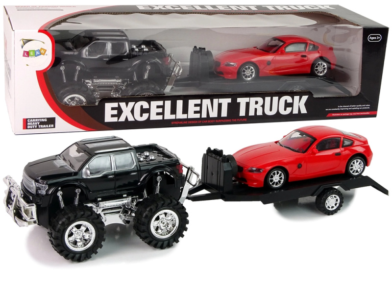 LEANToys Sada vozidel Black Monster Truck