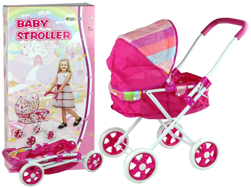 LEAN Toys Růžový s barevným baldachýnem 66 cm
