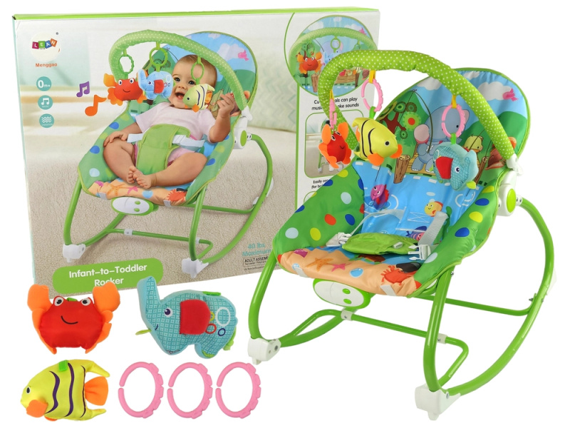 LEAN Toys Houpací křeslo 2v1 Lion Sounds Vibration
