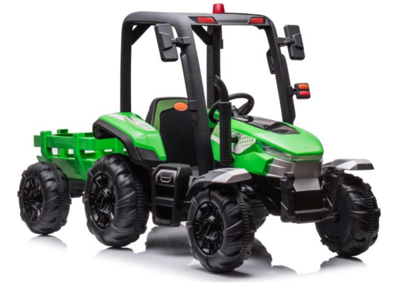 Traktor na akumulátor zelený