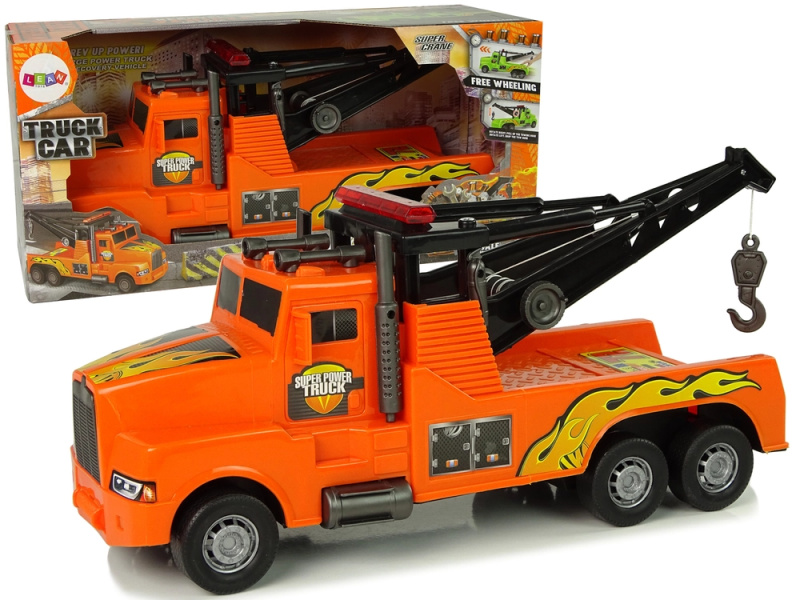 Lean Toys Auto odtahový vůz Silniční asistence Lanové oranžové 1:10