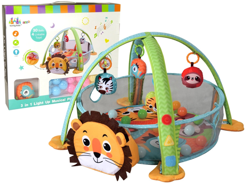 LEANToys Vzdělávací ohrádka Mat Lion pro miminka
