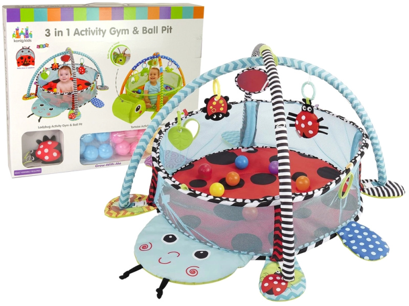 LEANToys Hrací podložka s ohrádkou Beruška