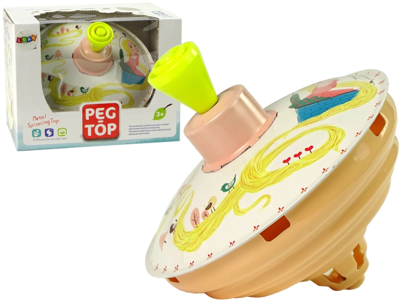 Hračka s točícím se kolem Rapunzel žlutý kov