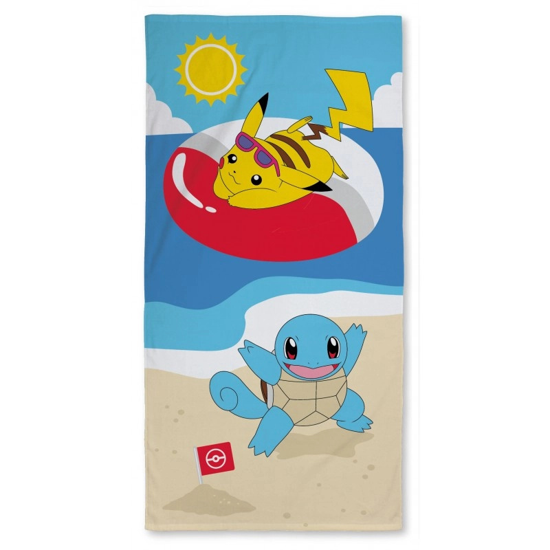 Pokémon plážová osuška Pikachu a Shiggy 70 × 140 cm - 1 kus