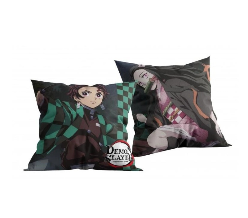 Demon Slayer – polštář Tanjiro a Nezuko 40 × 40 cm