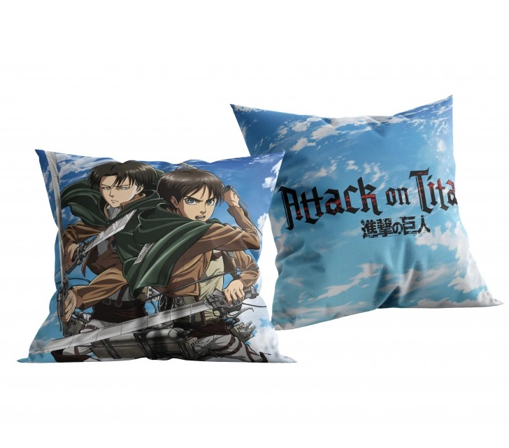 Attack on Titan polštář Levi & Eren 40 × 40 cm