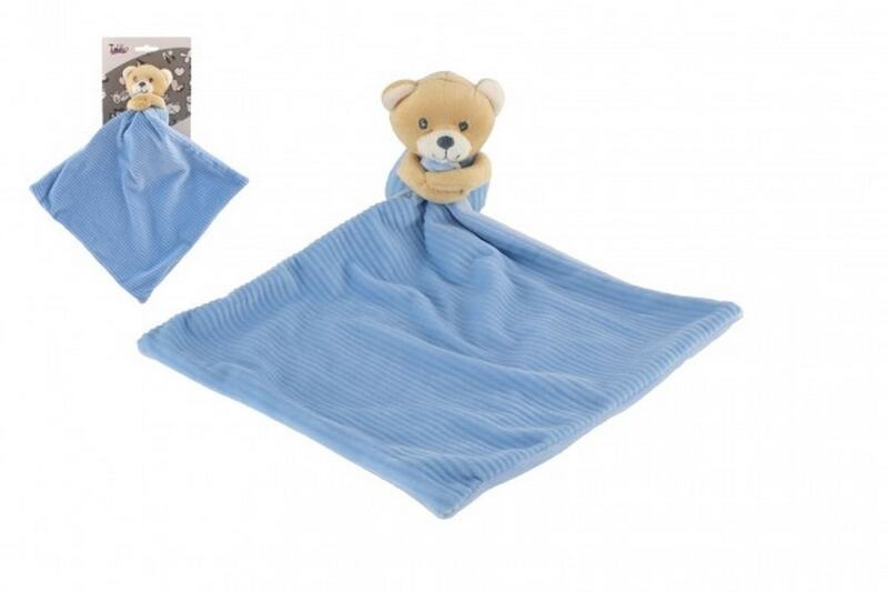 Teddies Medvěd/Medvídek usínáček plyš 22x22 cm modrý na kartě v sáčku