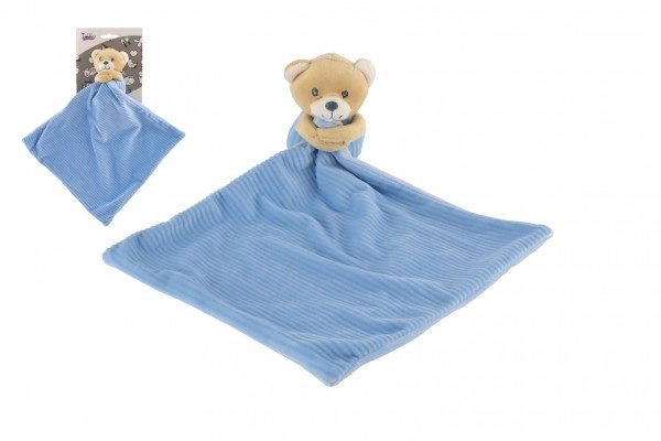 Teddies Medvěd/Medvídek usínáček plyš 22x22 cm modrý na kartě v sáčku