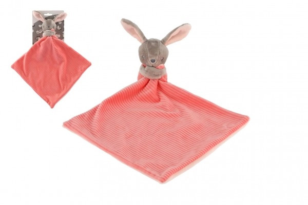 Teddies Zajíc/Zajíček usínáček plyš 25x25 cm růžový na kartě v sáčku