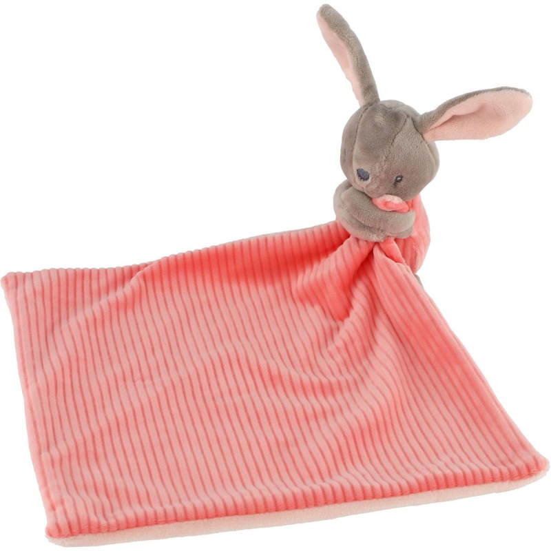 Teddies Zajíc/Zajíček usínáček plyš 25x25 cm růžový na kartě v sáčku