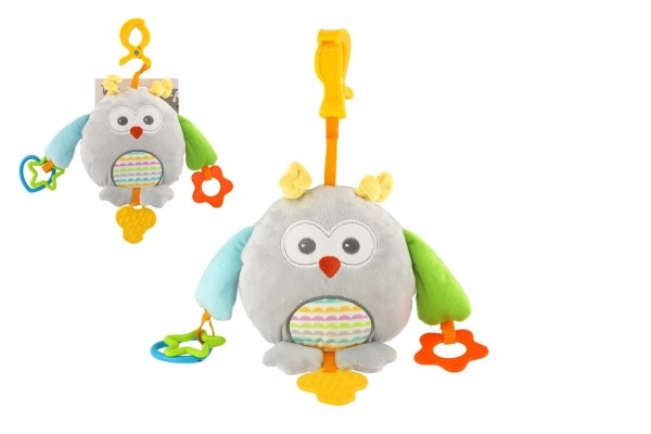 Teddies Sova závěs na postýlku/kočárek plyš 18x18 cm na kartě v sáčku
