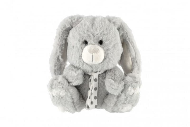 Zajíc/Zajíček sedící se šátkem plyš 20cm šedivý