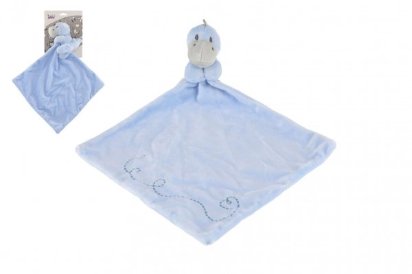 Teddies Dinosaurus usínáček plyš 24x24cm modrý na kartě v sáčku