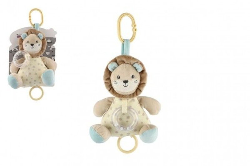 Teddies Lev natahovací hrací strojek a chrastítko