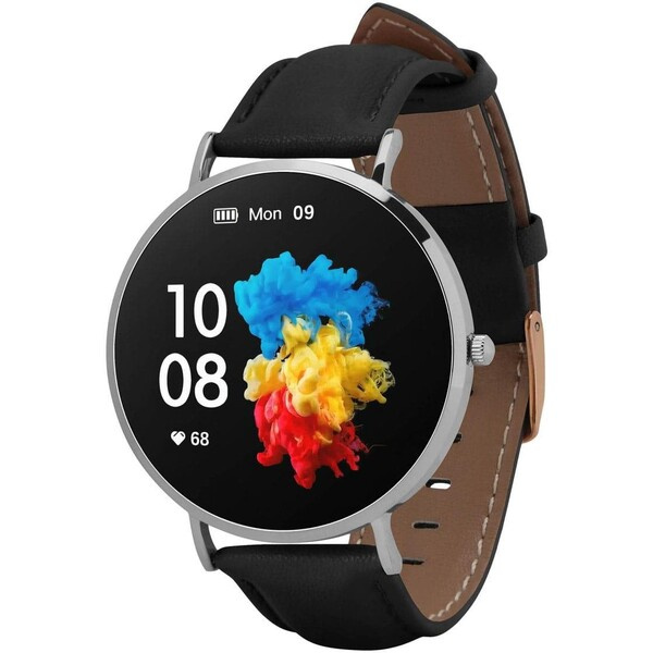 Garett Smartwatch Verona stříbrná, černý řemínek Stříbrná