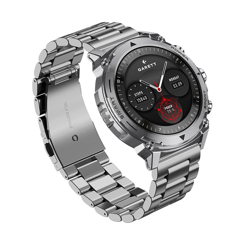 Garett Smartwatch Atom Silver Steel Stříbrná
