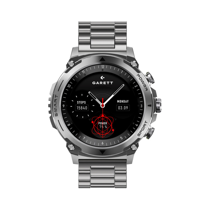 Garett Smartwatch Atom Silver Steel Stříbrná