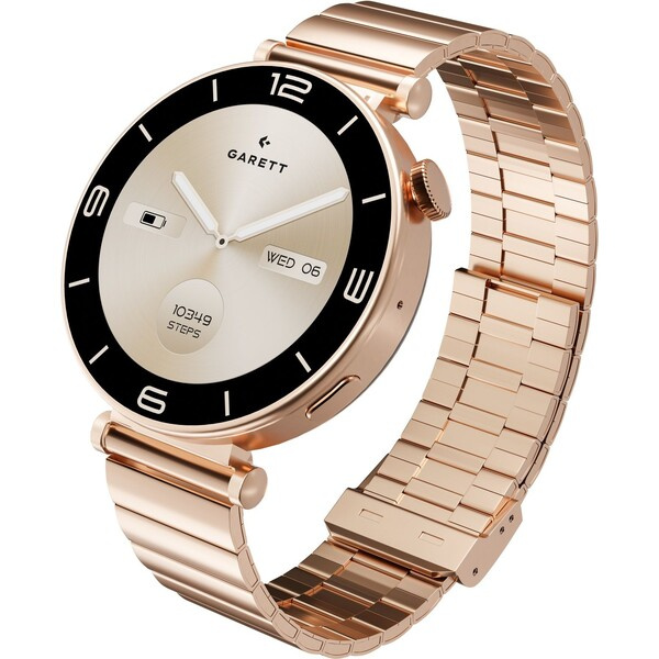 Garett Smartwatch růžově zlatá pevná ocel Růžově zlatá