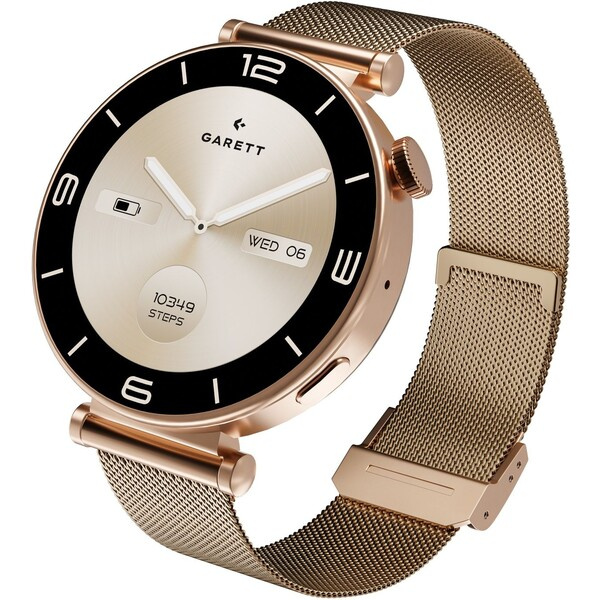 Garett Smartwatch růžově zlatá ocel Růžově zlatá