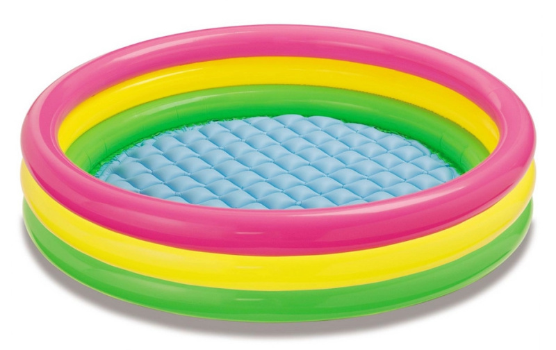Dětský nafukovací kruhový bazén s měkkým dnem Tęczowy