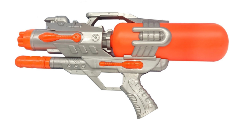 Velká vodní pistole s pumpou 45 cm, oranžová - 1 kus