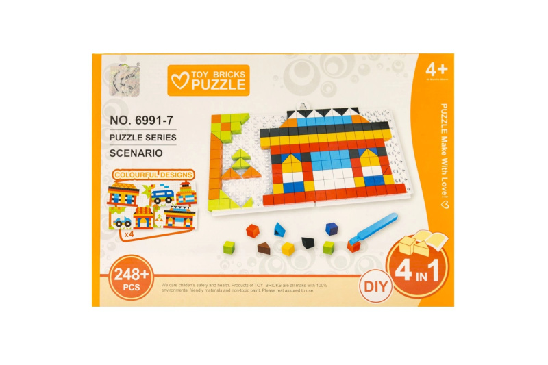 Dětské puzzle 4v1 stavby 248 dílků