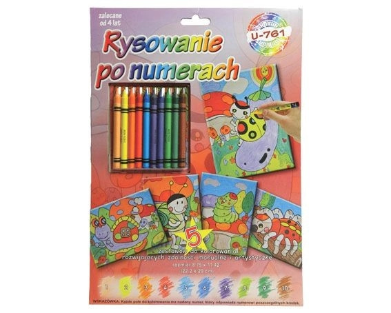 Klasická omalovánka – malování podle čísel s voskovkami - 1 kus