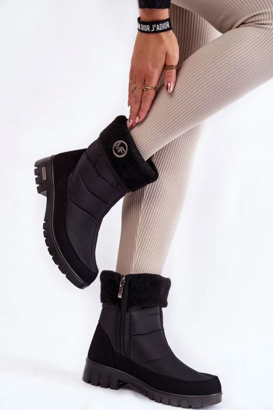 Dámské Módní zateplené sněhule Progress PROGJ-21-13 Černé 39