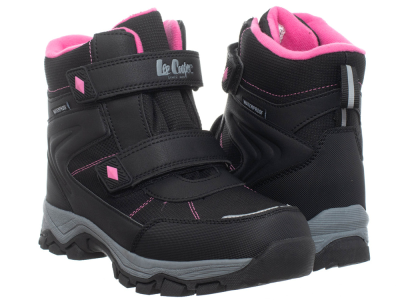 Lee Cooper dětské zimní sněhule nepromokavé zateplené černé 34