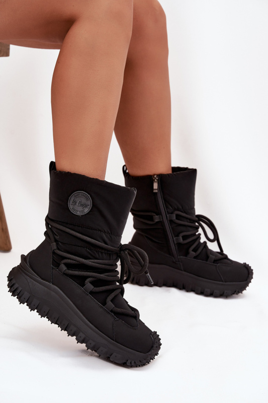 Kožené sněhule na platformě Lee Cooper LCJ-25-12-3660 Černé 37