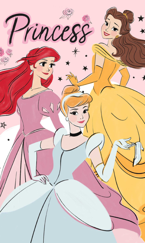 Carbotex Dětský ručník Princess Popelka Ariel a Belle 30x50 cm