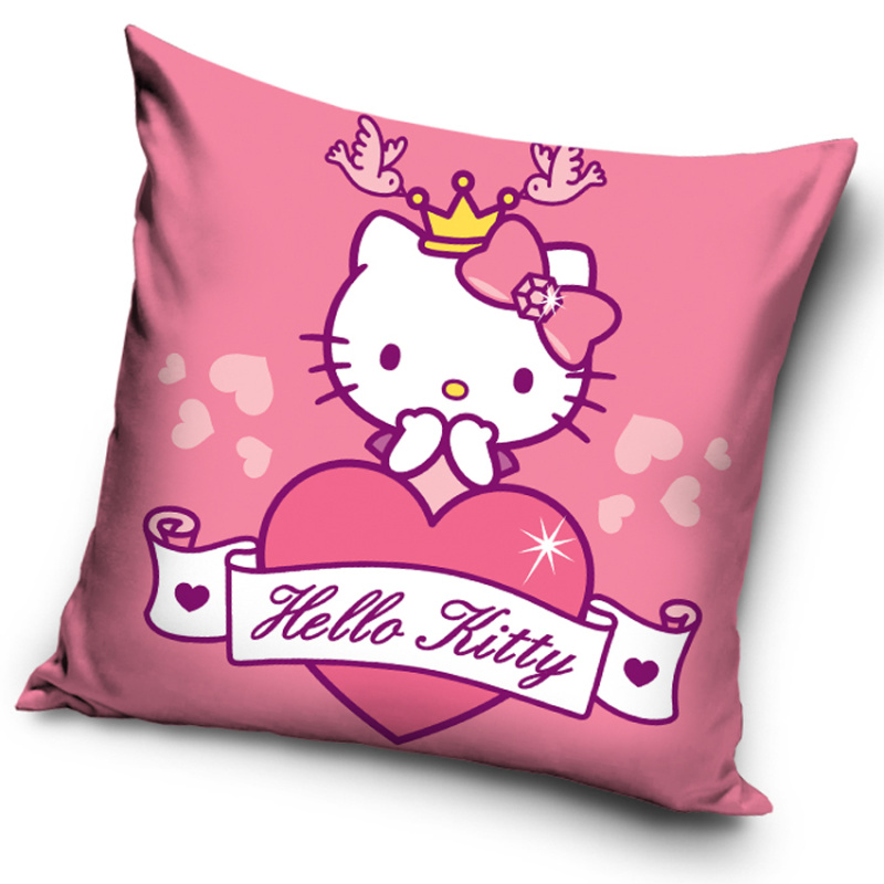 Carbotex Povlak na polštářek Hello Kitty s korunkou